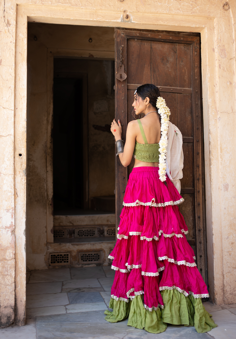 Beautiful Chanderi Silk Lehenga-Choli. | Lehenga blouse designs, Long dress  design, Designer dresses indian