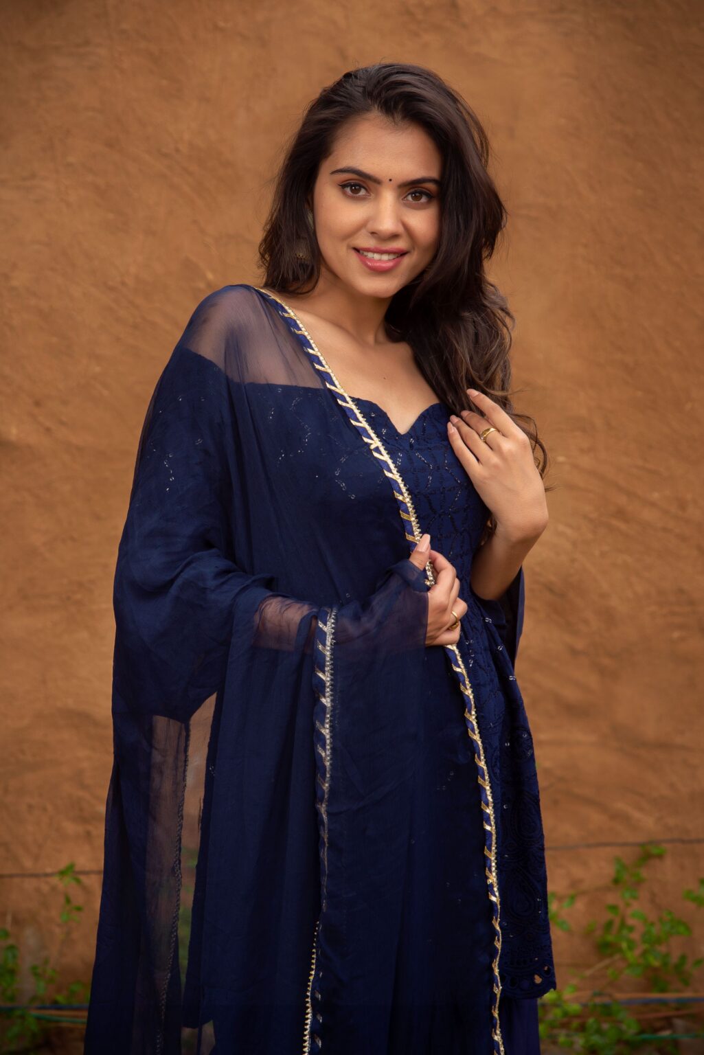 Zehra Blue Chikankari Sharara Set